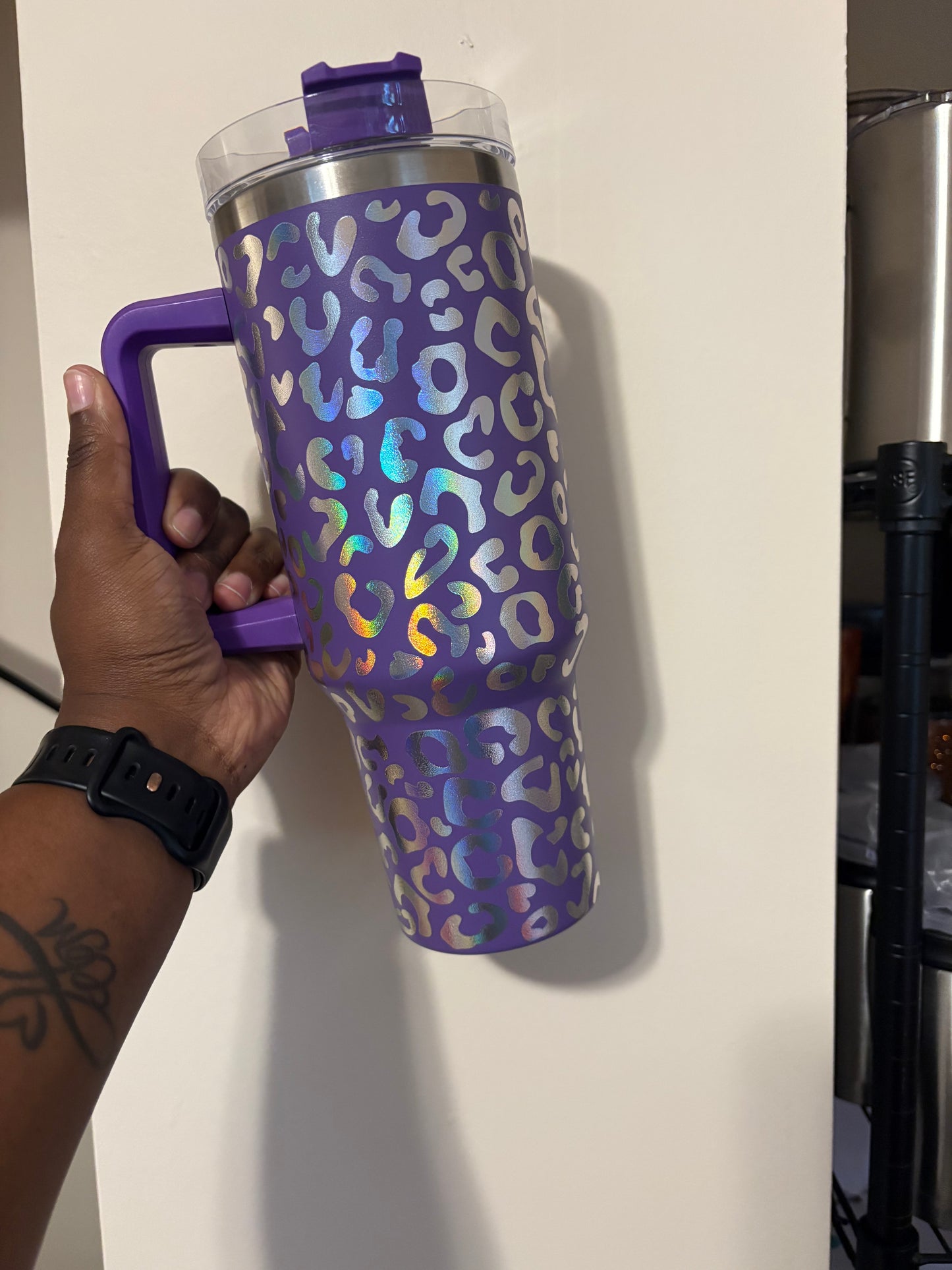 Holographic Leopard Tumbler