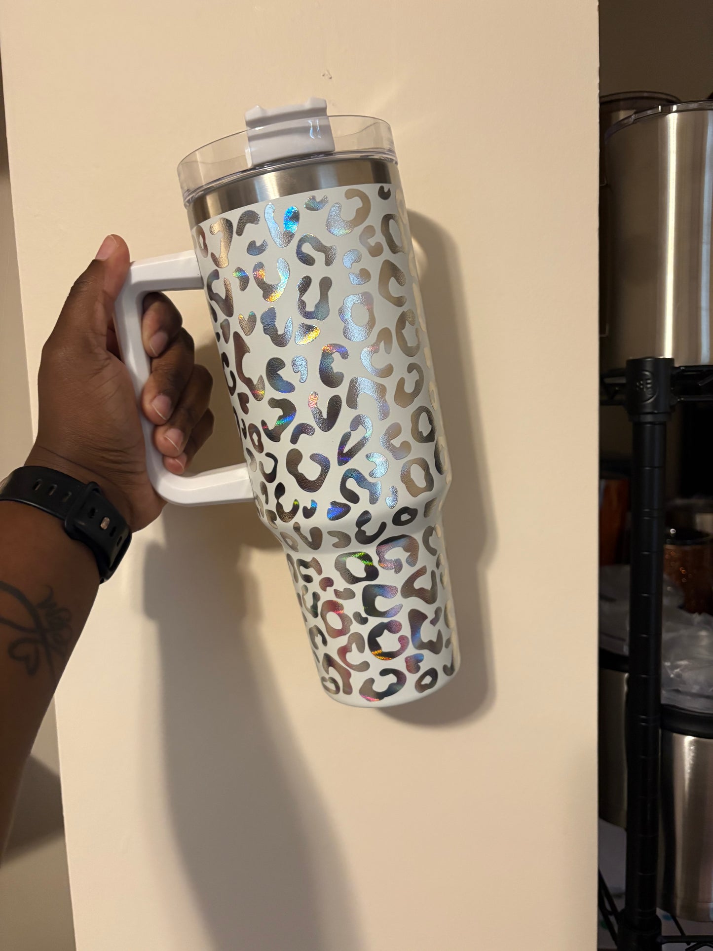 Holographic Leopard Tumbler