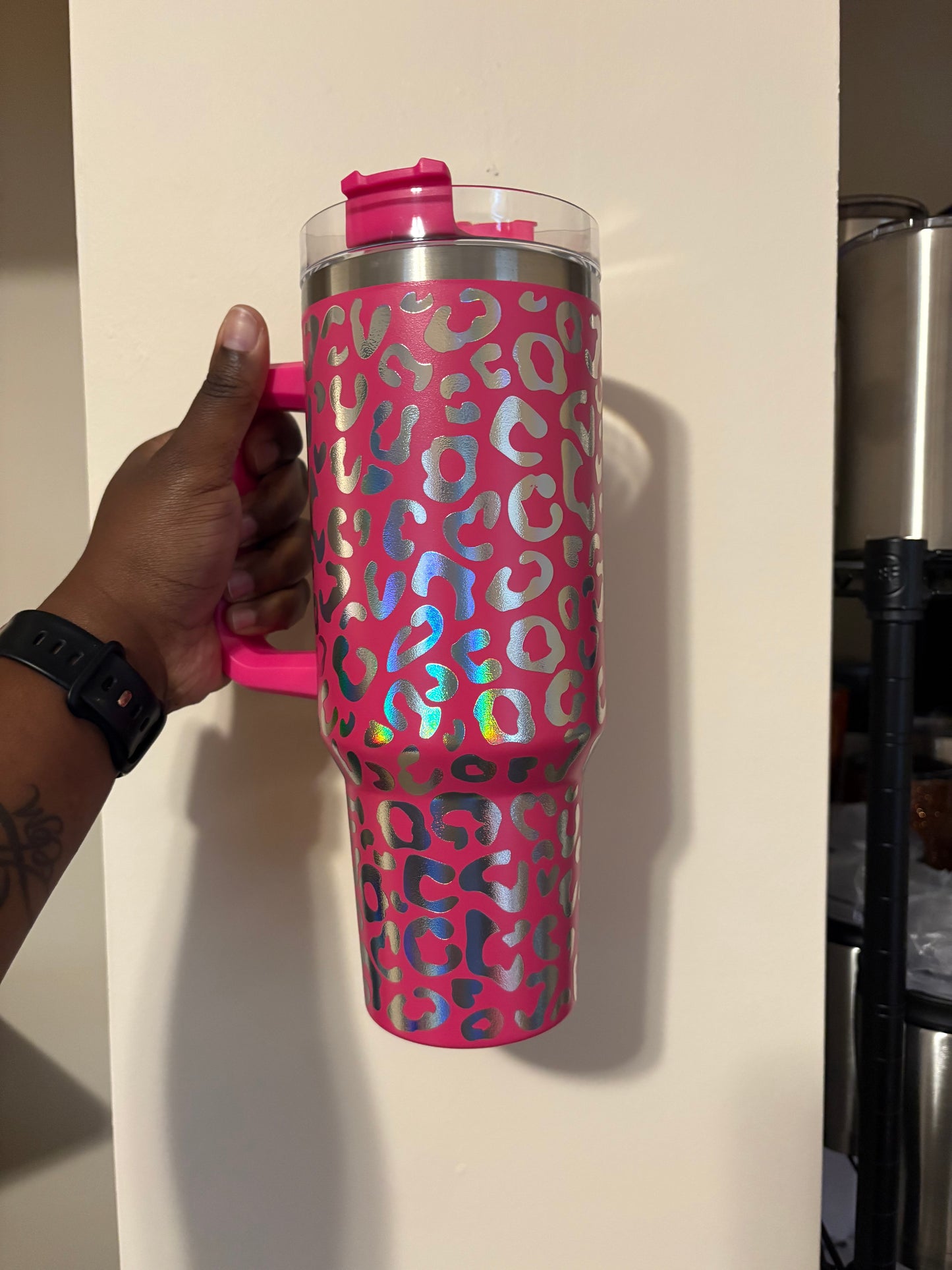 Holographic Leopard Tumbler
