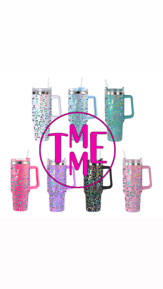 Holographic Leopard Tumbler