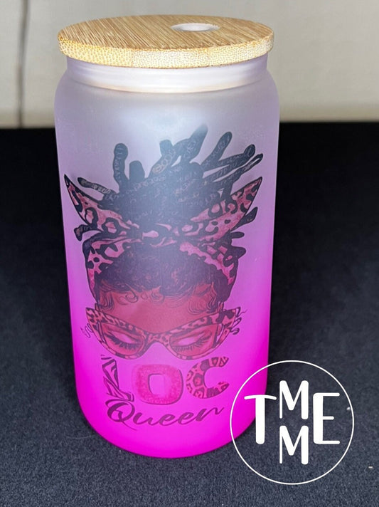 LOC Queen Gradient Glass Can Tumbler