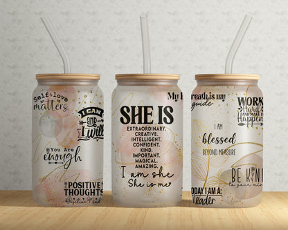 She IS Glass Can Tumbler