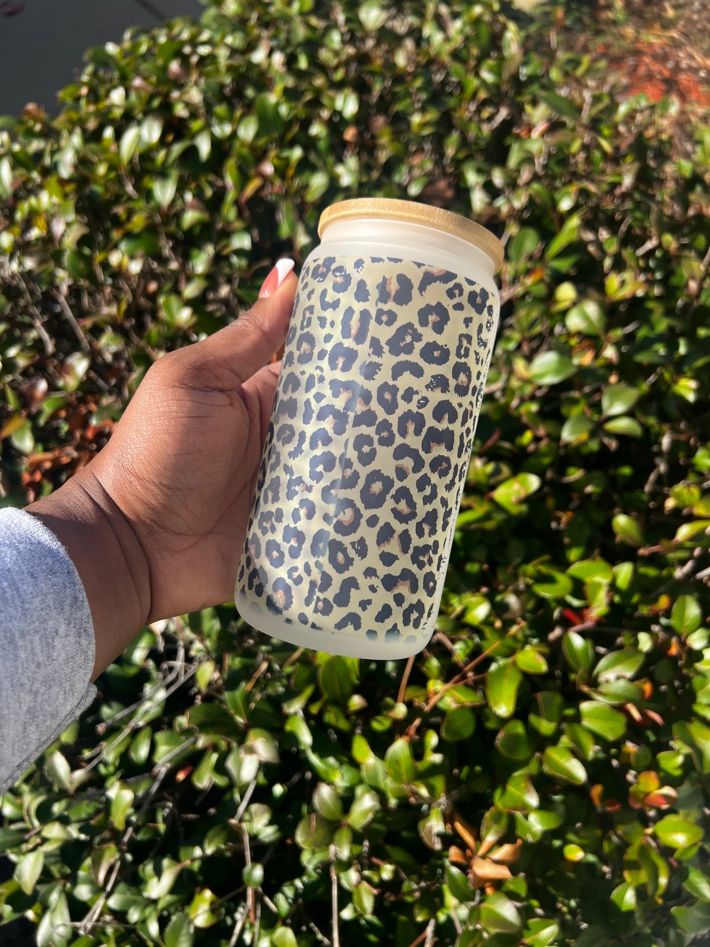 Pray Leopard Matte Glass Tumbler