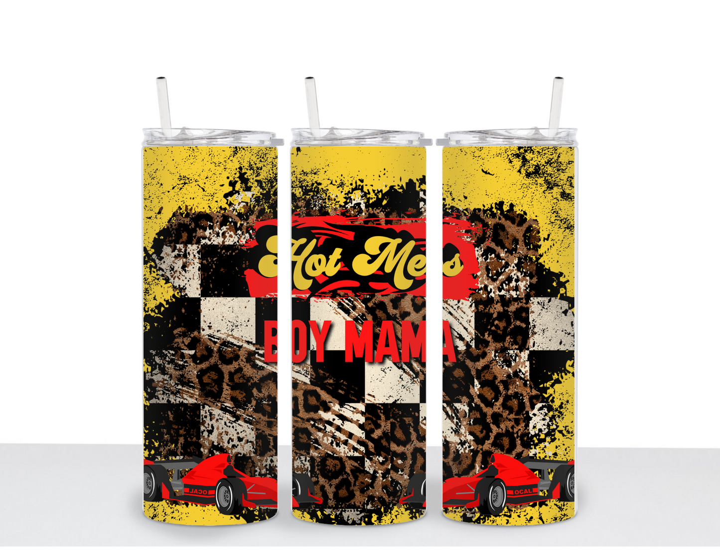 Hot Mess Race Car Tumbler
